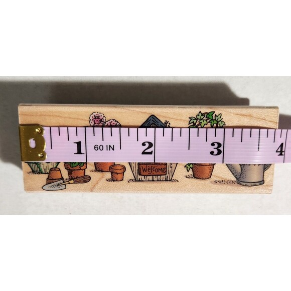 Birdhouse Border Garden Flower Water Can Hero Arts Rubber Stamp 1996 USA Unused - Picture 6 of 7